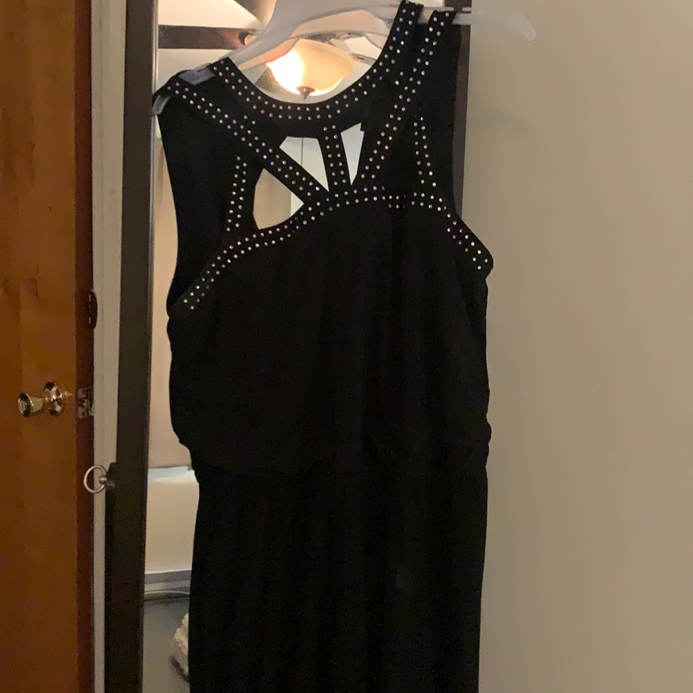 Black long jumpsuit size 10 made in vietnam
